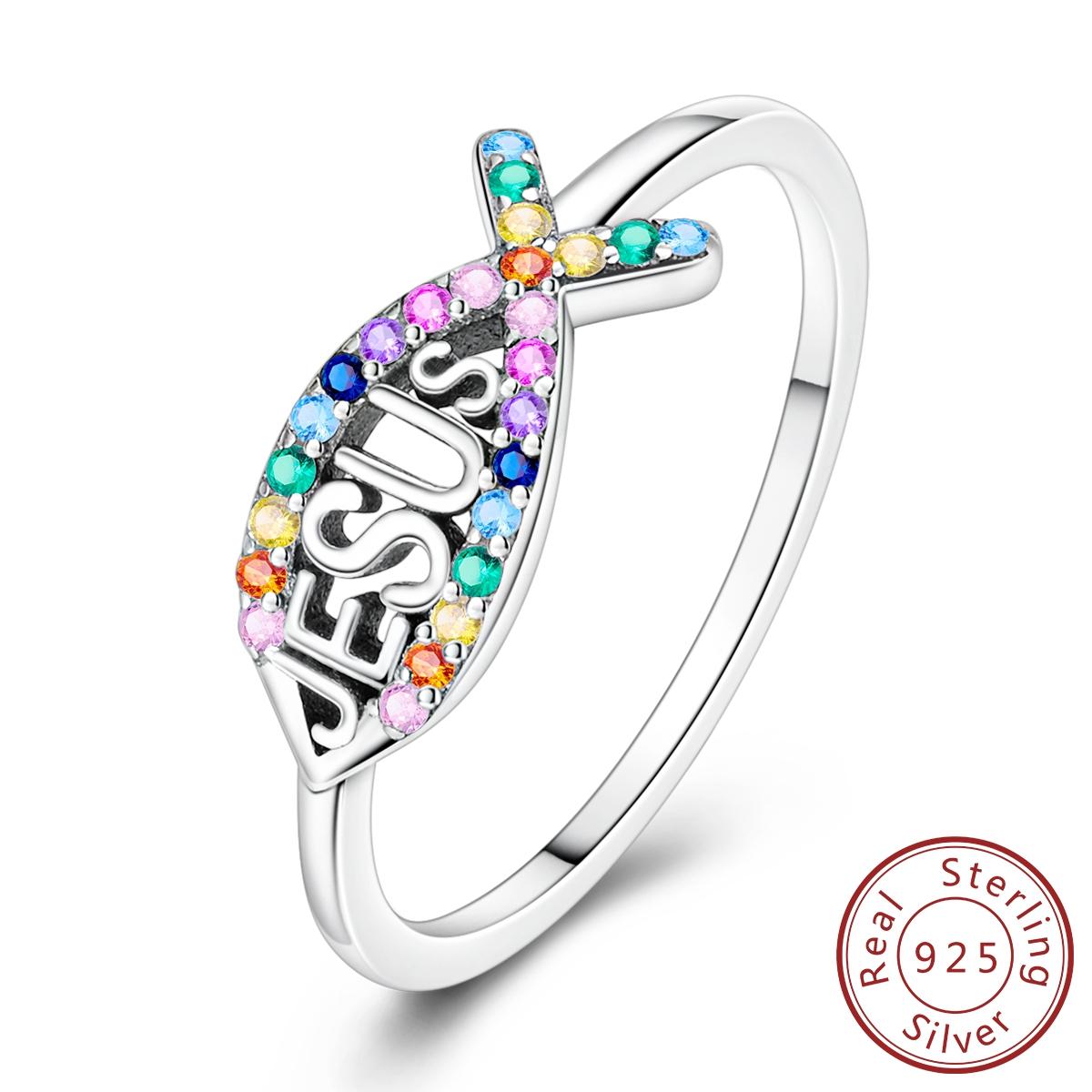 

copper and Jesus Fish Simple Ring Colored Zirconium Fashion Luxury Bands for Women Party Anniversary WeddingGift 9