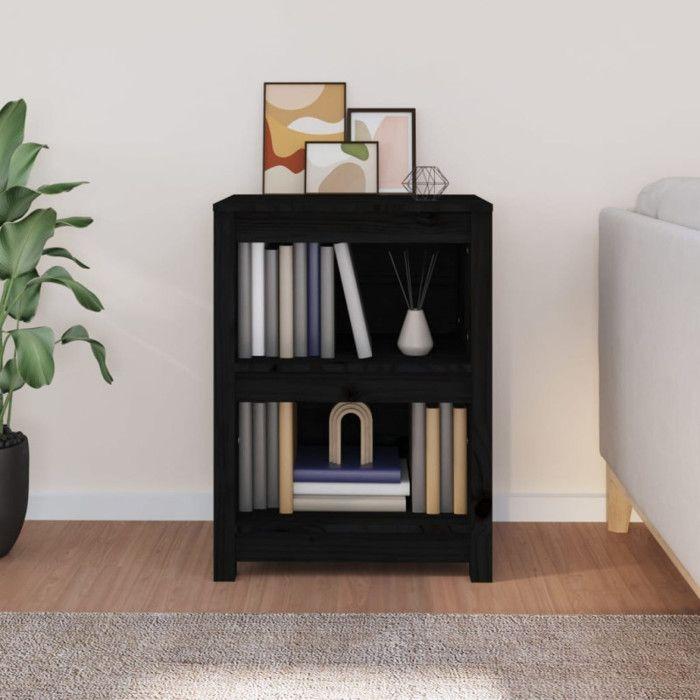 VidaXL Bibliothèque Noir 50x35x68 cm Bois de pin massif 821703