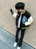 Color matching letter embroidery design sense baseball jacket men's spring and autumn loose American retro couple coat top