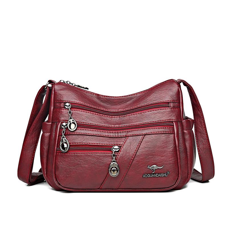 2025 Soft Leather Handbag for Women - Stylish, Simple Crossbody & Shoulder Bag for Middle-Aged Ladies