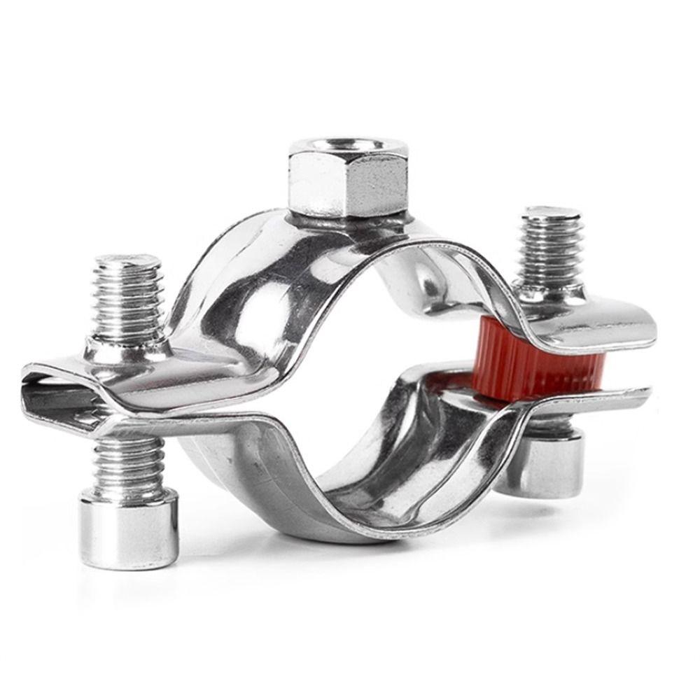 1Pcs OD 8-325mm Stainless Steel Pipe Bracket M8 Nut 304 Stainless Steel Pipe Support Bracket Fixed Support Polished Pipe Clamp