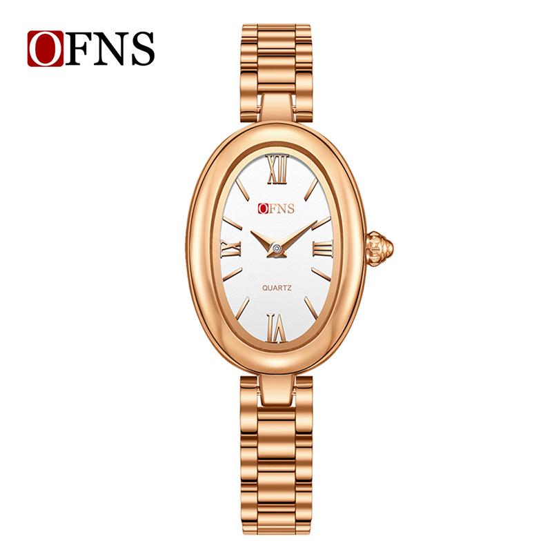 OFNS Women's Vintage Oval Waterproof Quartz Watch - French Minimalist Fashion Hot Seller