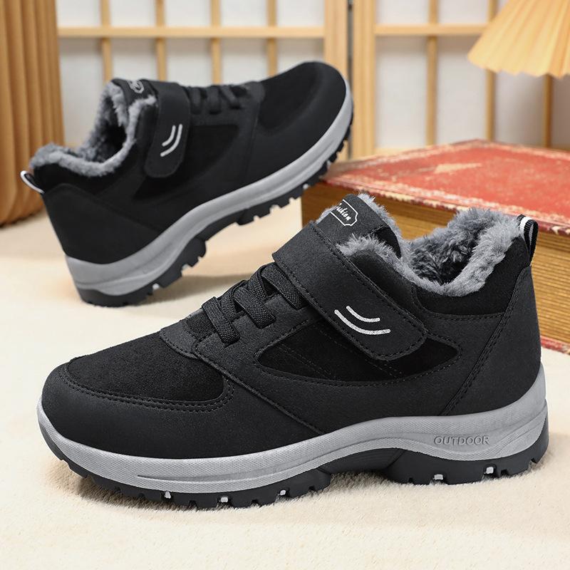 Cotton shoes women's 2025 couple's walking warm cotton boots casual piled thickened short boots middle-aged and elderly snow boots 2025