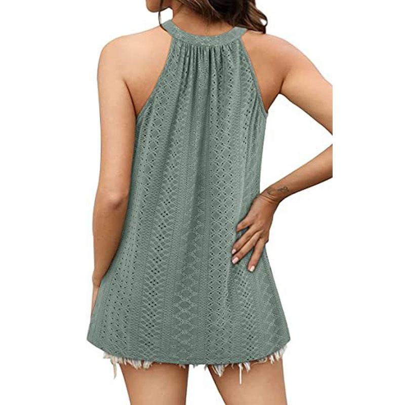 Women's Tank Top Loose High Collar Sleeveless Strap Top Casual Summer Strap Shirt