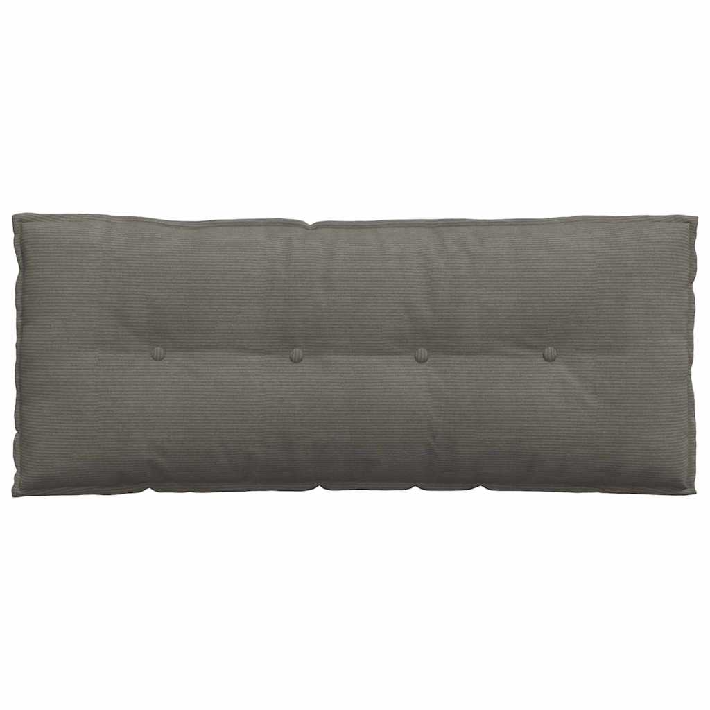 Back Cushion Light Grey 120 X 50 Cm Corduroy Fabric