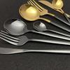 24Pcs White Gold Cutlery Set Kitchen Tableware Set Stainless Steel Dinnerware Set Knife Fork Spoon Dinner Set Dishwasher Safe
