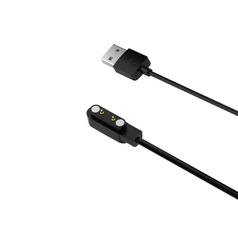 

60cm Fast Charging Cord Magnetic USB 2Pin Power Cable for JrTrack 5 Smartwatch Lightweight & Portable Design Black чорний