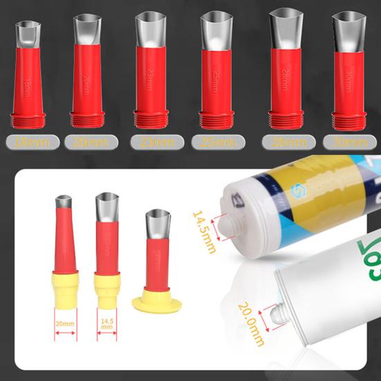 Stainless Steel Glue Nozzle Set Rustproof Corrosion Resistant Universal Integrated Rubber Nozzle Tool Kit Versatile Caulking Accessories