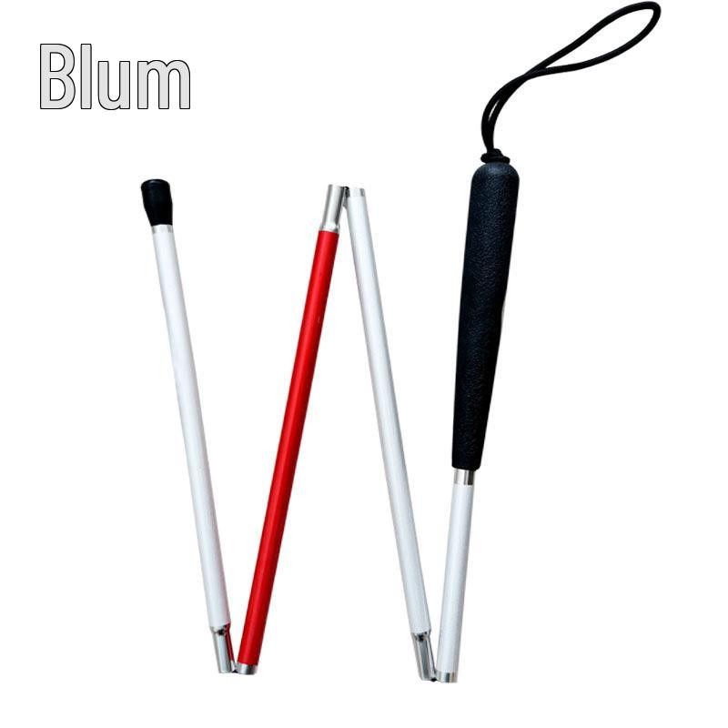Luminous Roller Head Folding White Cane for the Blind - Reflective Aluminum Alloy, Four-Section Design