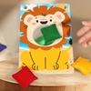 Childrens Lion Fun Bean Bag Toss Ring Game With Wooden Material For Educational Play