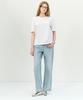 BASIC HOUSE Women'S Silket Sleeve Modulation Short Sleeve T-Shirt White Lzts3213