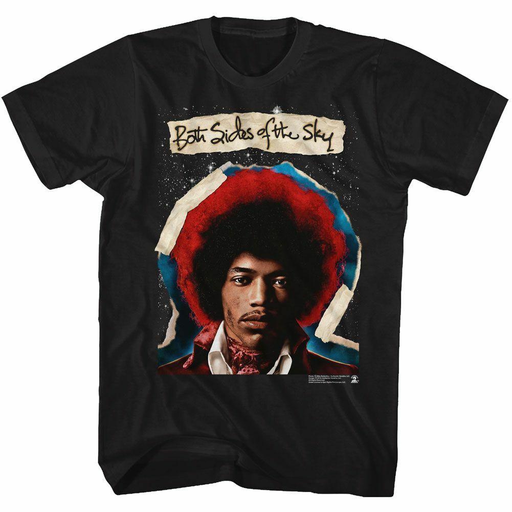 Jimi Hendrix Both Sides Black Adult T-Shirt S