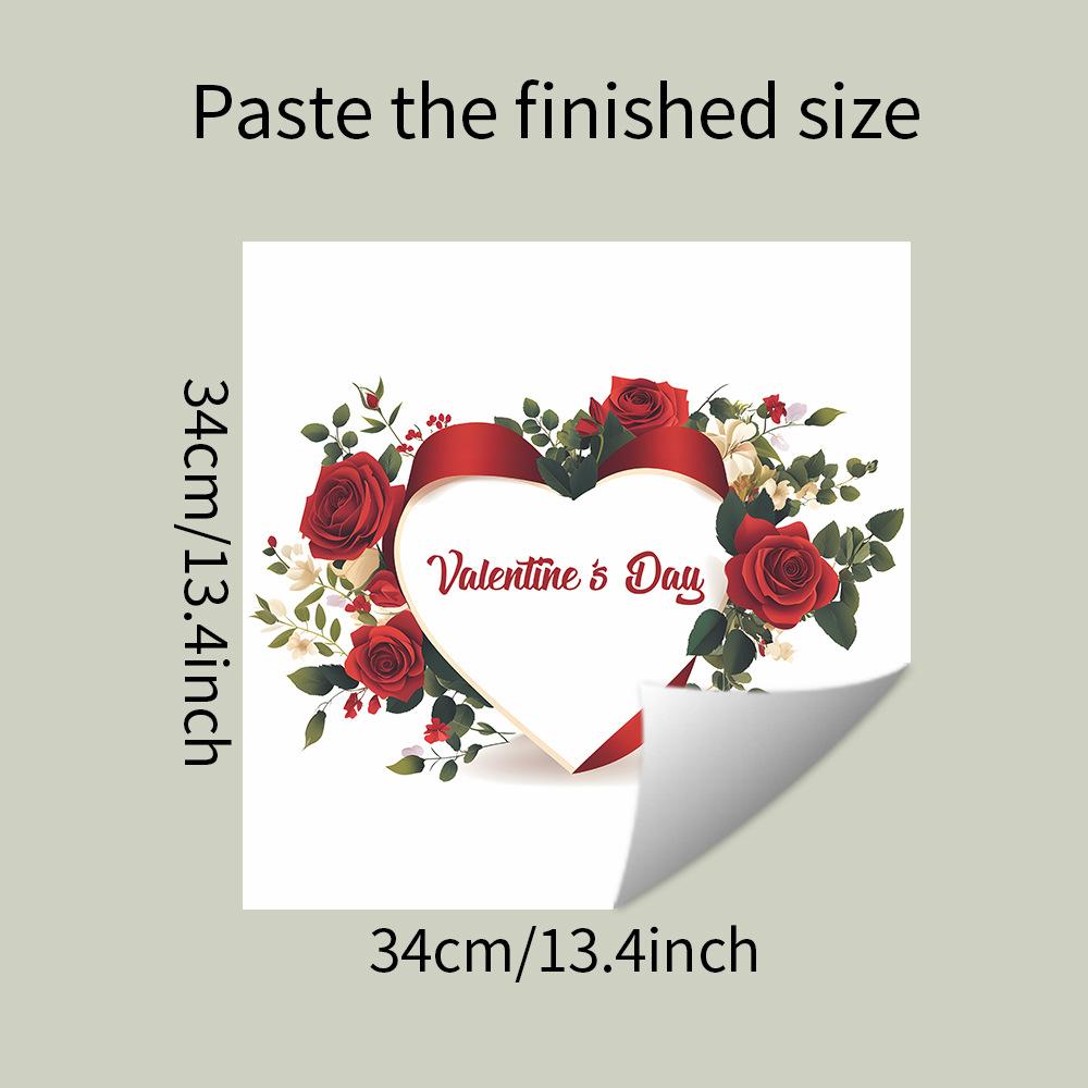 

День святого Валентина Сердцевидные цветы Кухонные шкафы для столовой Домашний фон Украшение и Декоративные наклейки