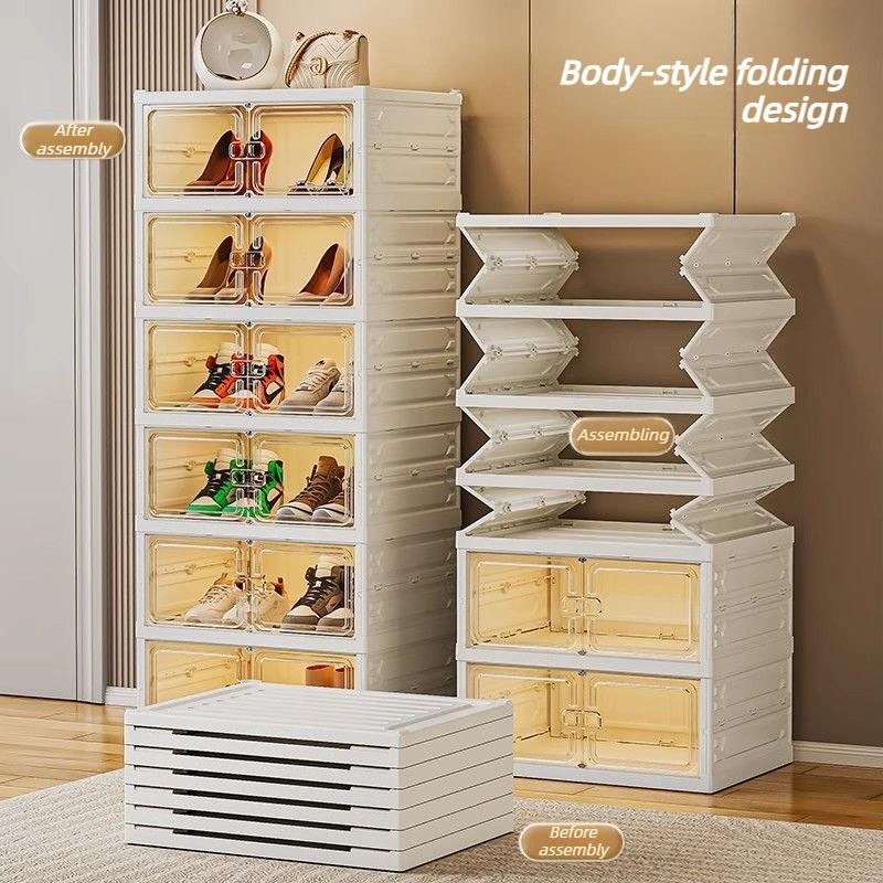 Foldable Shoe Cabinets Living Room Shoe Box Large Capacity Multifunctional Storage Box Modern Simple Home Organize Furniture