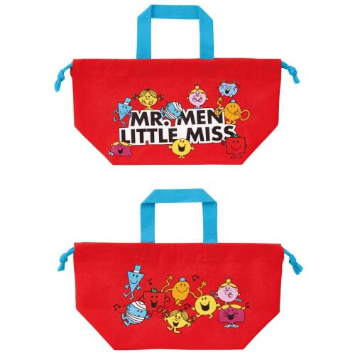 Skater Children's Drawstring Lunch Bag, Made in Japan, Mr. Men Little Miss, for Boys and Girls, KB7-A