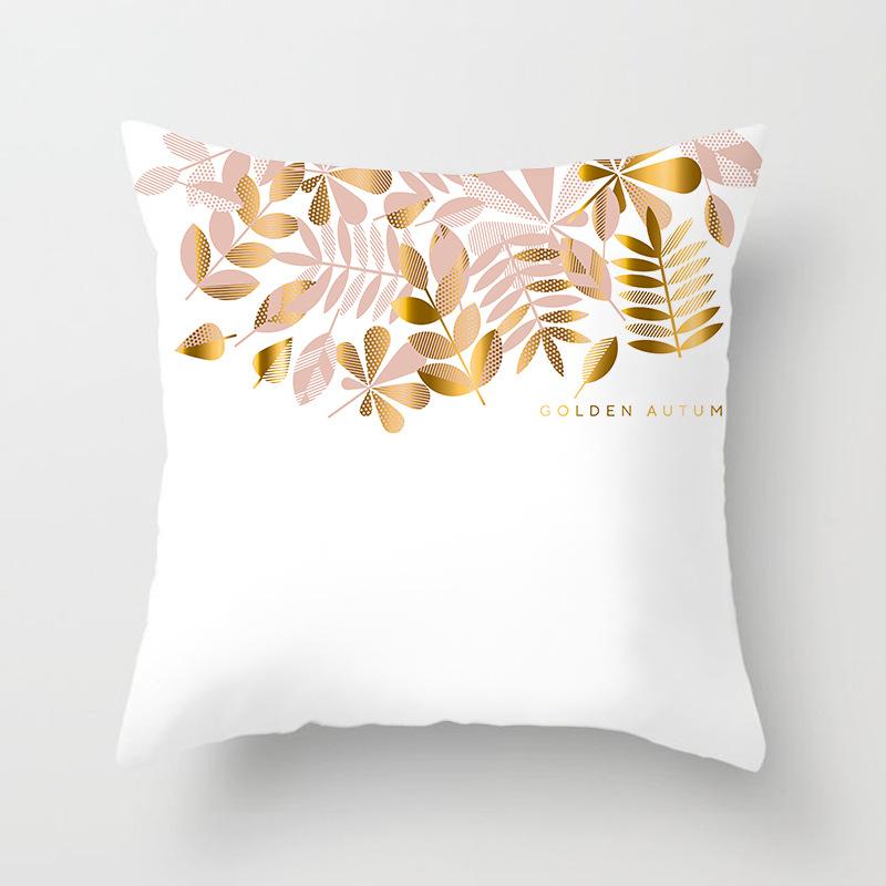 New Pink Geometric Ultra-short Velvet Pillow Case Home Sofa Cushion Pillow