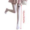 Anime JK Mädchen Kreuz Print Strümpfe Damen Seiden Leggings Strumpfhosen Socken Cosplay Kostüm Über Knie Oberschenkel Hoch Lange Socken