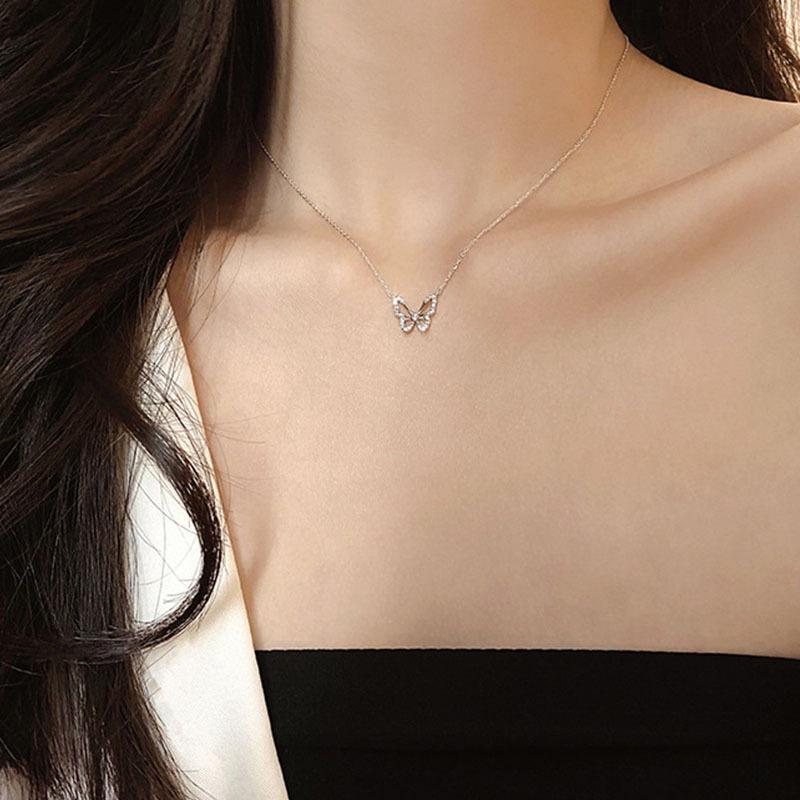 Diamond Butterfly Pendant Necklace Personalized Fashion Wedding Party Ladies Clampsy Necklace Festival Girl Jewelry Gift