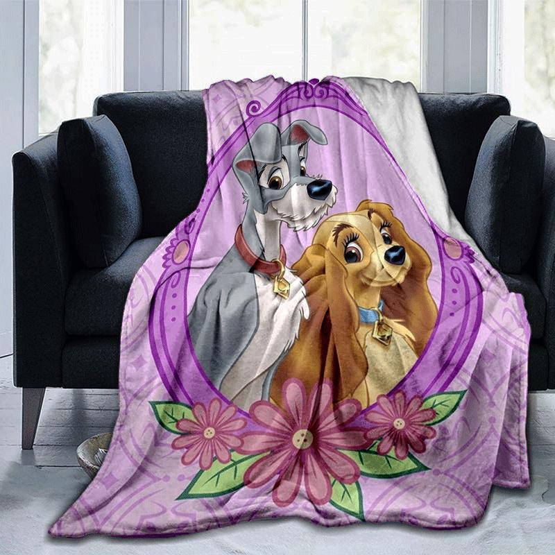 

1pc Lady and The Tramp Printing Blanket - Soft, All-Season Throw for Office Blanket, Car, Travel 80cmx120cm(31inx47in)