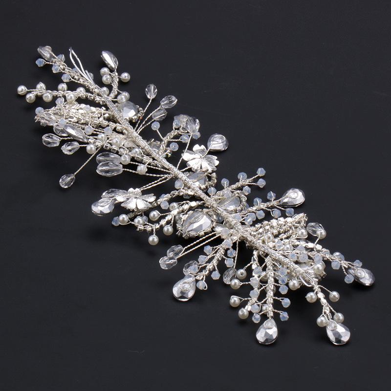 Handmade European Crystal Bridal Hairband In White Wedding Dress Design