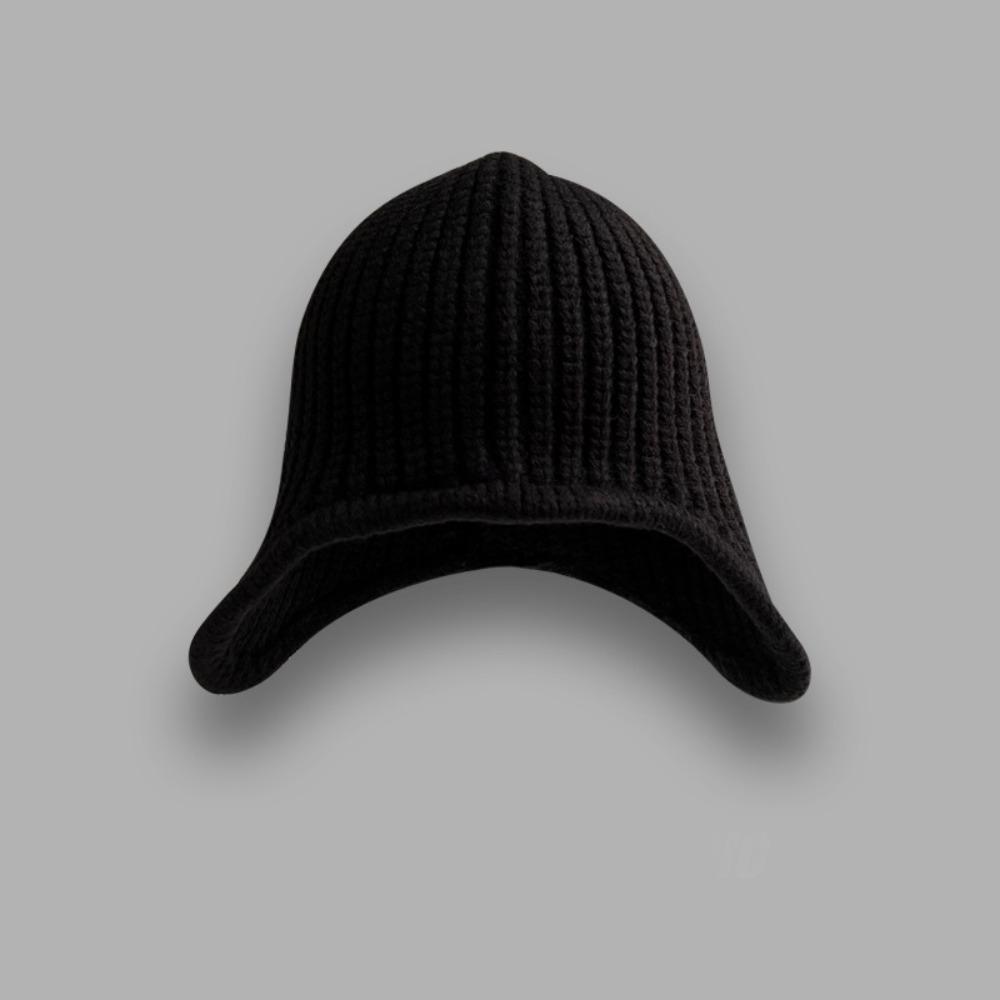 Casual Versatile Winter Knitted Hat Ear Protection Warm Overhead Cap Solid Color Coldproof Earflap Hat for Women