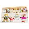 Non-Toxic Wooden Toy Montessori Cartoon Animal Changing Clothes Jigsaw Dress Changing Shape Matching Puzzle Educational Toys For Children