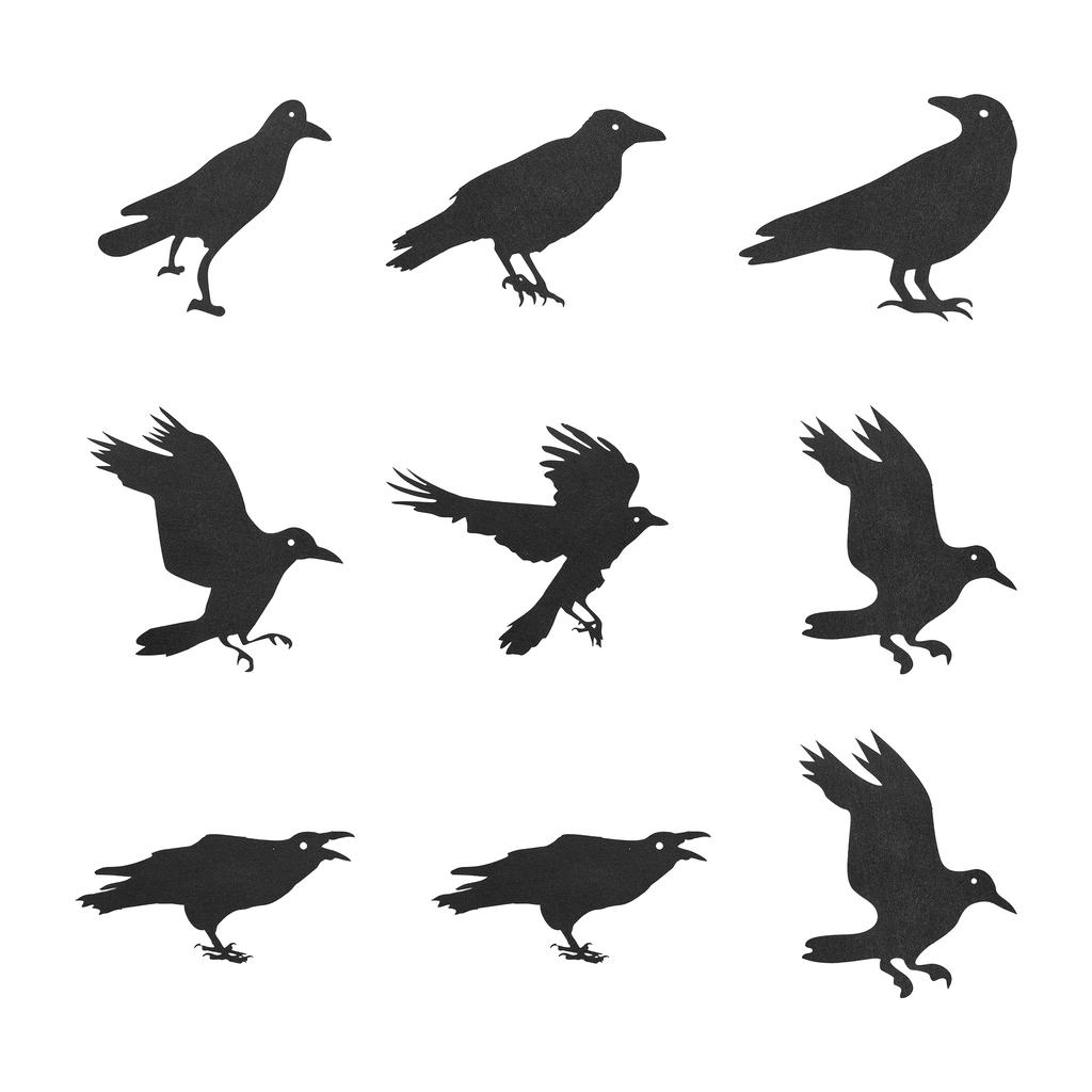 Halloween Raven Decorations 10 Pcs Set 3D Hanging Black Birds Ornaments for Spooky Party Decor Haunted House Theme
