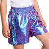 Children‘s Hip Hop Dance Shorts Metallic Finish Elastic Waistband Tear Away Side Buttons with Pockets for Stage Recital