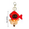 Taiyaki Headgear Plush Toy Keychain Cartoon Cat Soft Stuffed Doll Pendant Car Key Ring Backpack Bag Decor Kid Gift