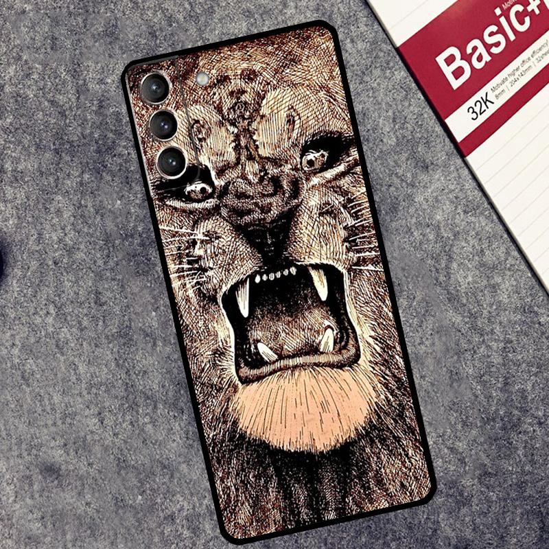 

Ferocious Lion Case For Samsung Galaxy S24 S26 Ultra S10 S20 S21 S22 S23 Plus S25 FE S25 Ultra Cover Coque Galaxy S23 Plus