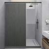 Magnetic No-Drill Waterproof Folding Shower Curtain Set for Bathroom Wet/Dry Separation