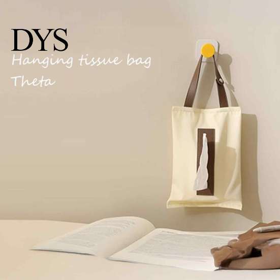 Durable Desk Napkin Box Hanging Canvas Tissue Box, Wall Mounted Paper Towel Holder Dispenser, Easy Refill Storage Organizer, for Home And Office