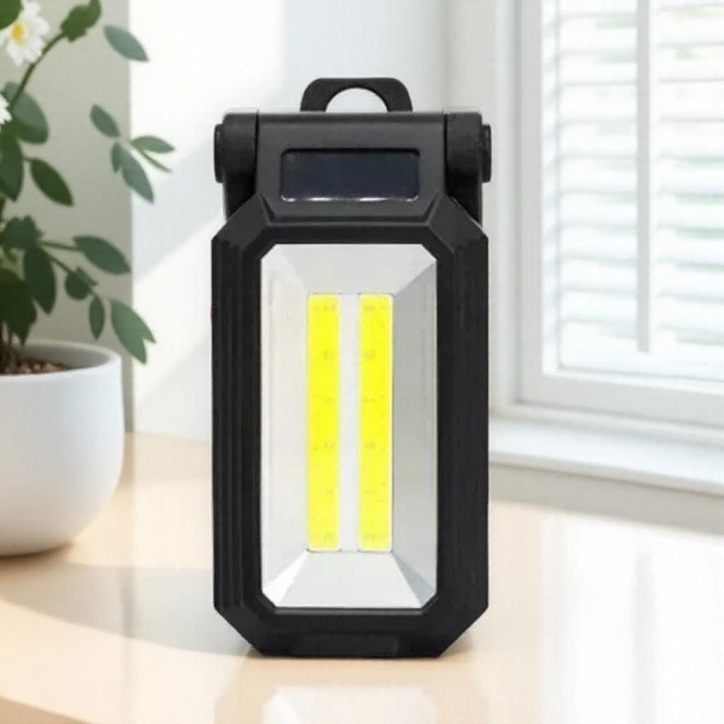 Rechargeable COB Work Light Ultra Bright LED Inspection Lamp Folding Portable Outdoor Light with Hidden Hook
