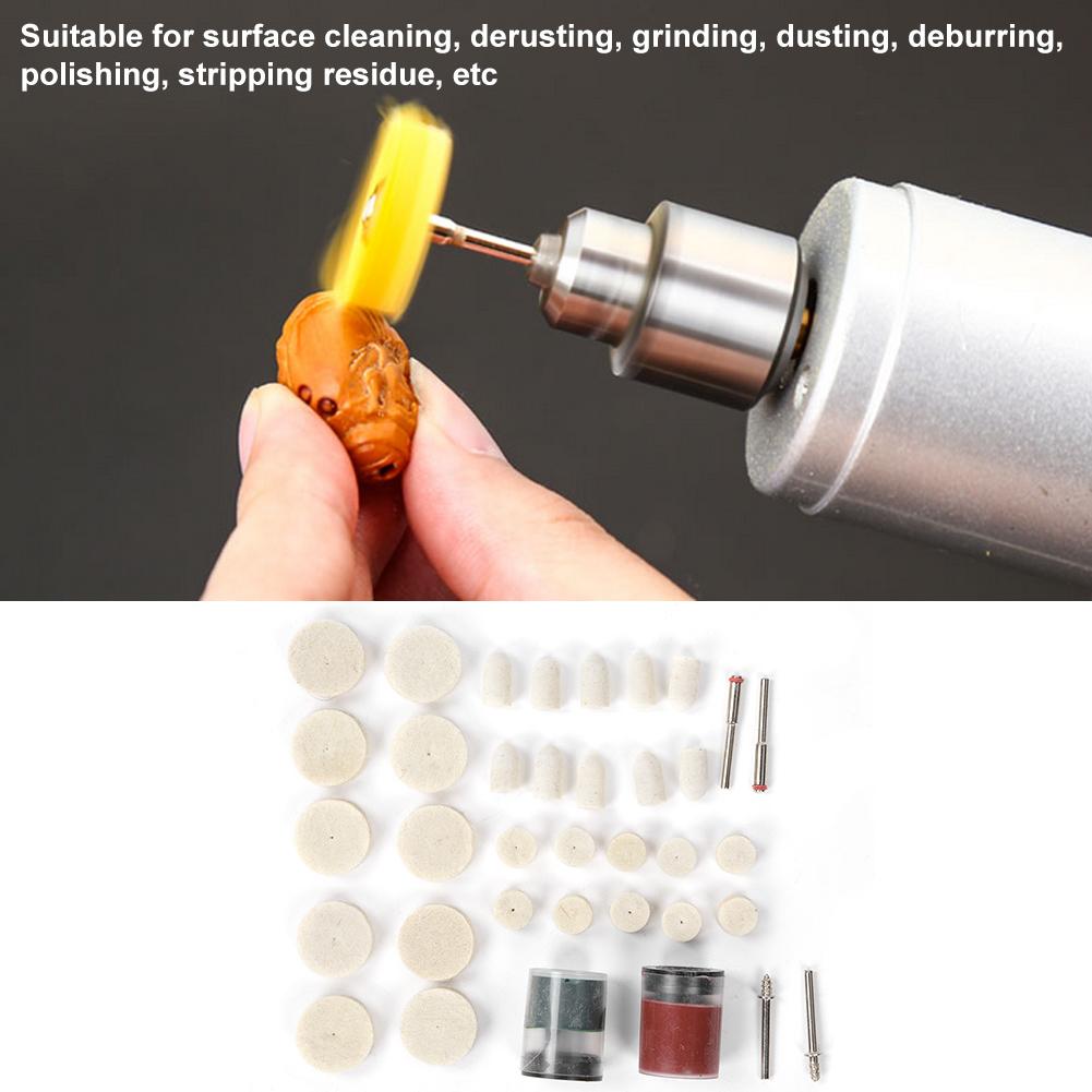 36PCS Wool Felt Grinding Buffing Wheels Pads Kit Wool Polishing Accessories
