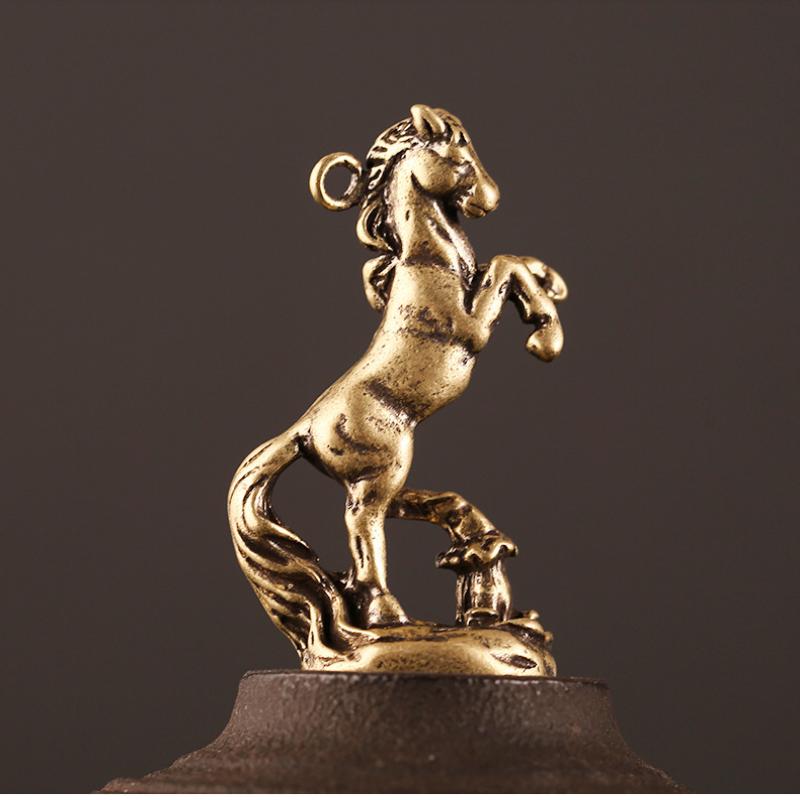 1 Stück Kupfer Feng Shui Reichtum Schlüsselanhänger 2026 Jahr des Chinesischen Tierkreises Pferd Glücklicher Schlüsselanhänger Damen Herren Tasche Anhänger Schmuck Geschenk