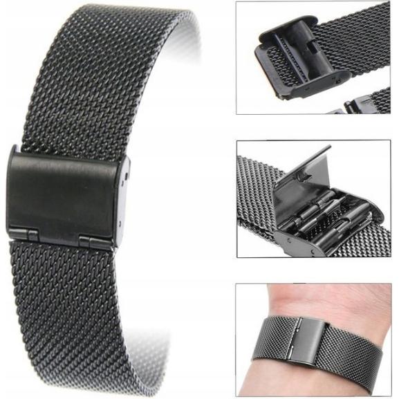 Universele Milanese Band 20mm, Zwart