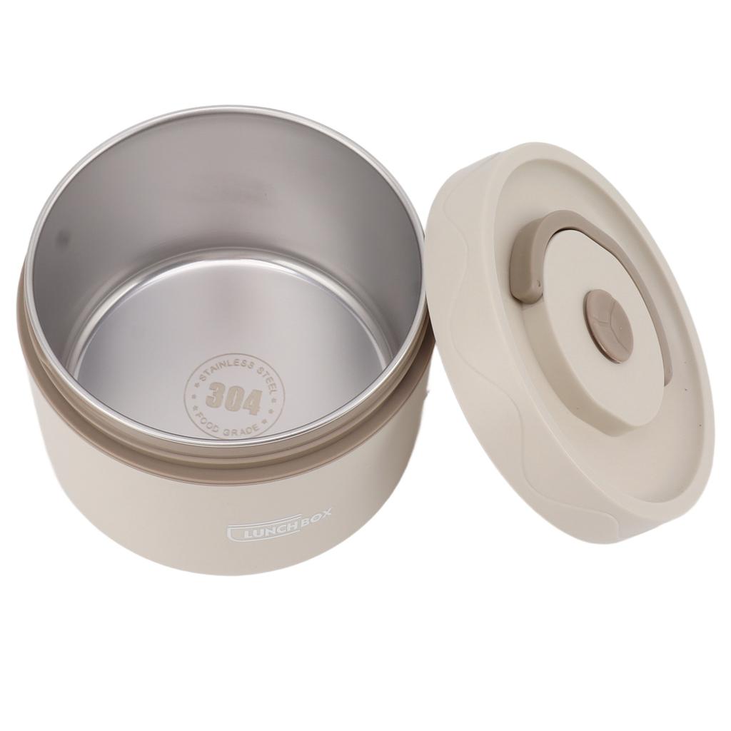 550ml Stainless Steel Insulated Bento Lunch Box Stackable 2 Tier Round Bento Lunch Box Stainless Steel Leakproof Food