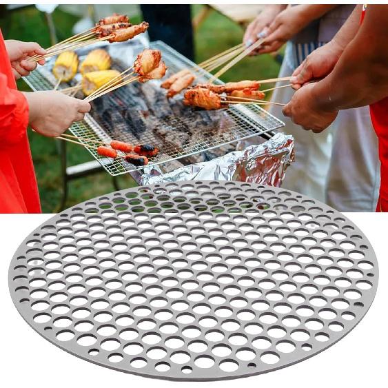 Round Grill Grate Stainless Steel Barbecue Grill Net Grill Wire Mesh Rack for Outdoor Camping Cookware(30CM)
