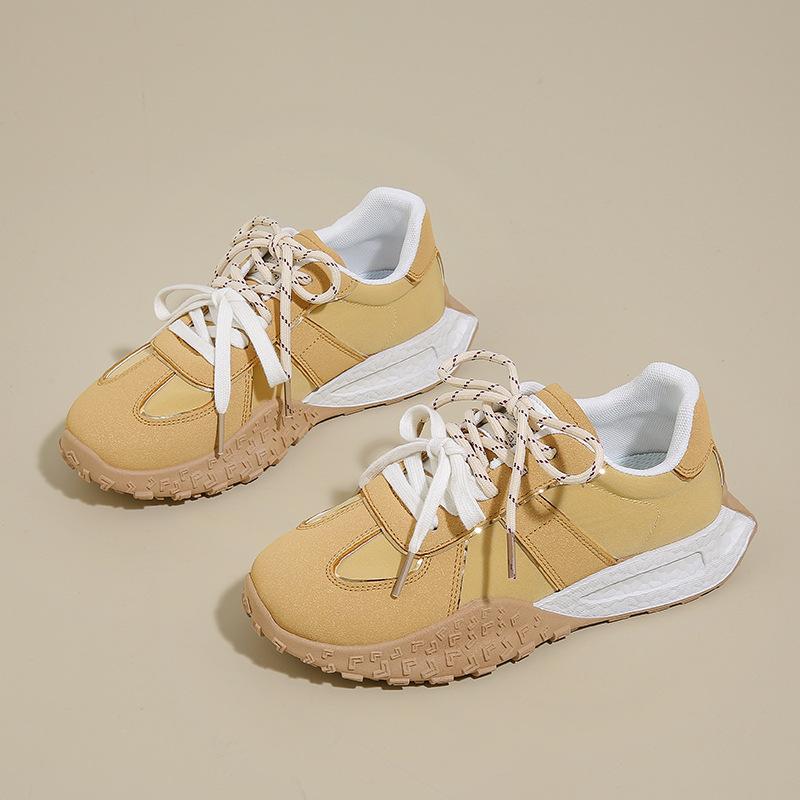 

New female spring student sports running casual platform heightening shoes 35 жёлтый