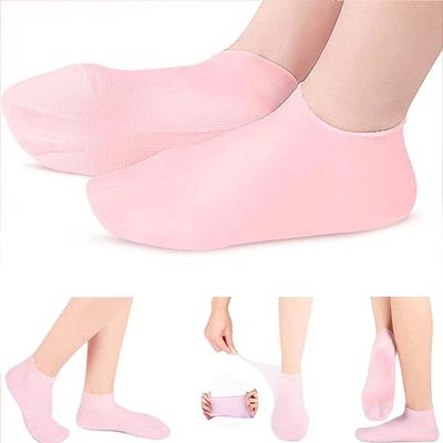 1 Paar feuchtigkeitsspendende Silikonsocken, wiederverwendbar, weiche, glatte Haut, Spa-Pediküre-Socken für trockene, rissige Füße