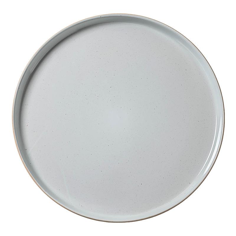 Round Plate Ceramic Steak Plate Large Plate Household Plate Vegetable Plate Western Plate Pasta Plate Simple Tableware Plate