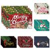 Christmas Table Mat Dining Table Xmas Tree Snowman Santa Gingerbread House Linen Fabric Merry Christmas Holiday Table Decoration