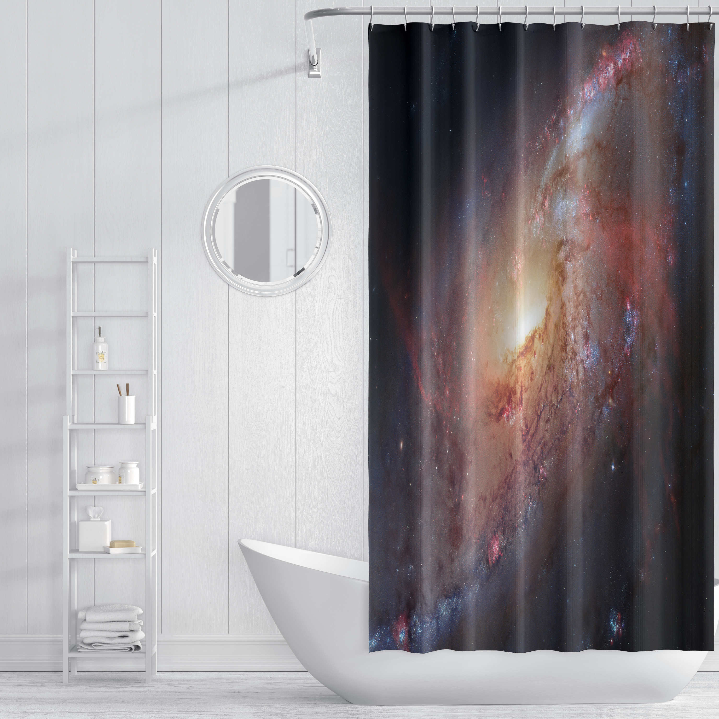 

Universe Themed Shower Curtain For An Otherworldly Showering Experience Mildew And Water Resistant 90x180cm 35X70in