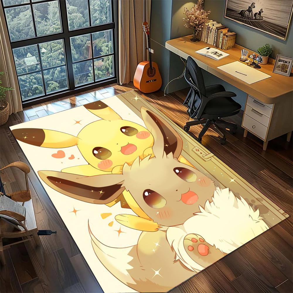 

Pikachu Rug Washable Non Slip Floor Mat, Big Area Carpet for Bedroom Gamer Room Home Styling.-TING 60x90cm
