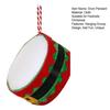Christmas Drum Hanging Ornament for Tree Decoration Plush Fabric Texture Classic Red Green Colors