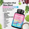 Collagen Peptide Capsules Containing Biotin, Keratin, Vitamin C, Vitamin E, Zinc, Magnesium, and Skin Health Support.