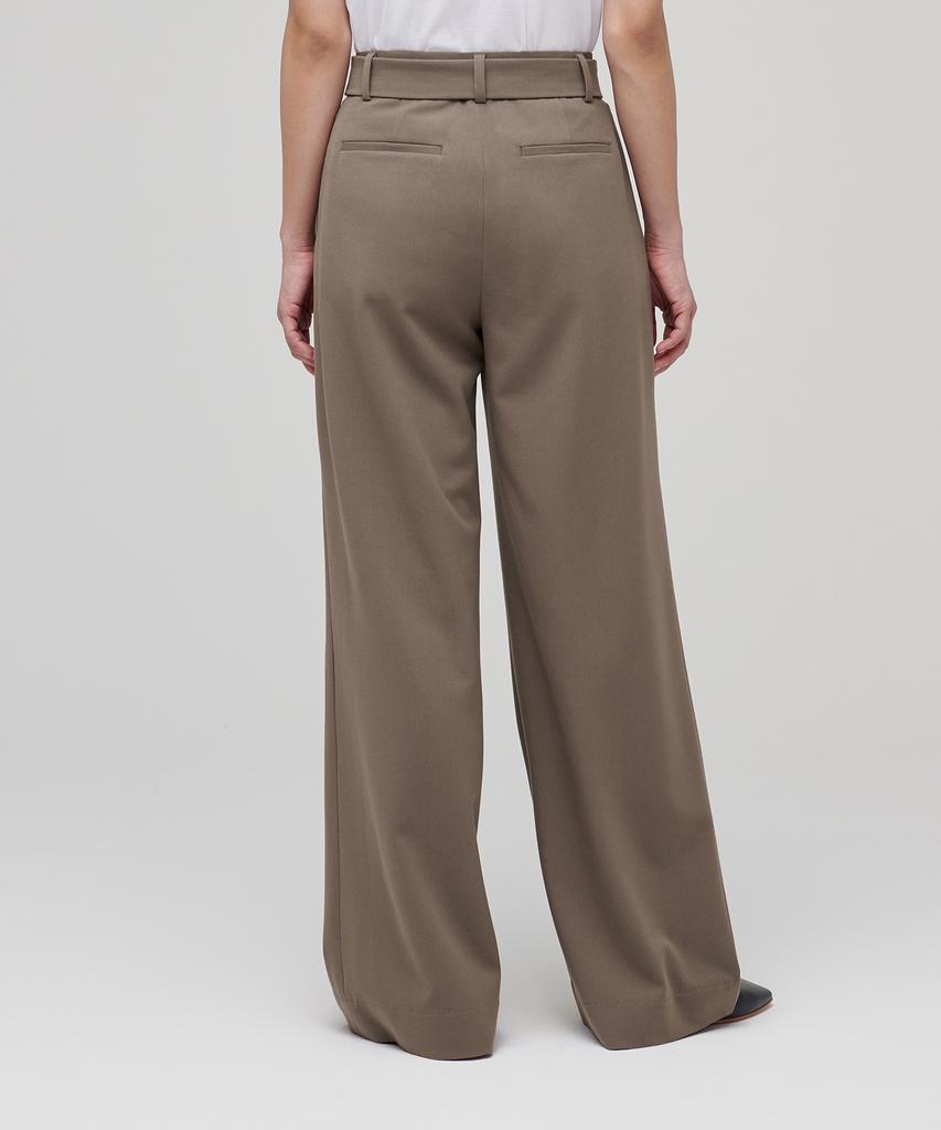 MUSINSA STANDARD WOMAN Women'S Real Wide Belted Slacks [Dusty Beige]