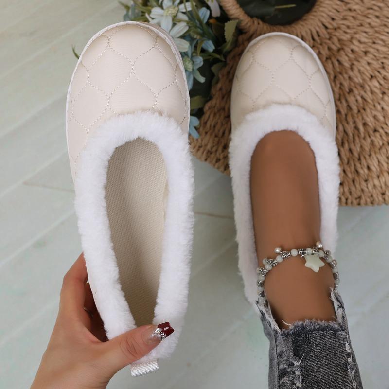 Foreign trade low-top round head velvet single shoes women's cross-border large-size car front line warm round head shallow mouth warm cotton shoes
