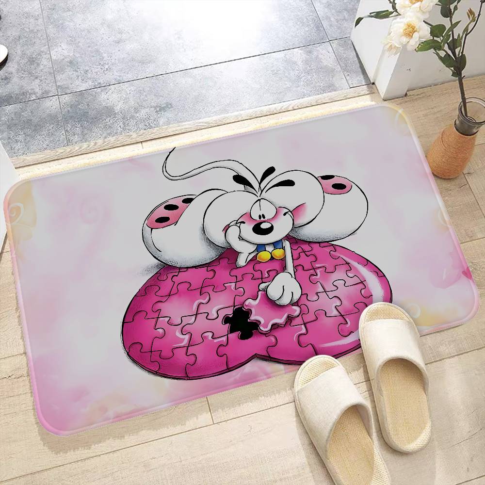 Felpudo Lavable Antideslizante Personaje D-Diddl Alfombrilla para Zona de Sala de Estar Sofá Sillas Alfombra de Área Felpudo de Cocina Alfombra de Área