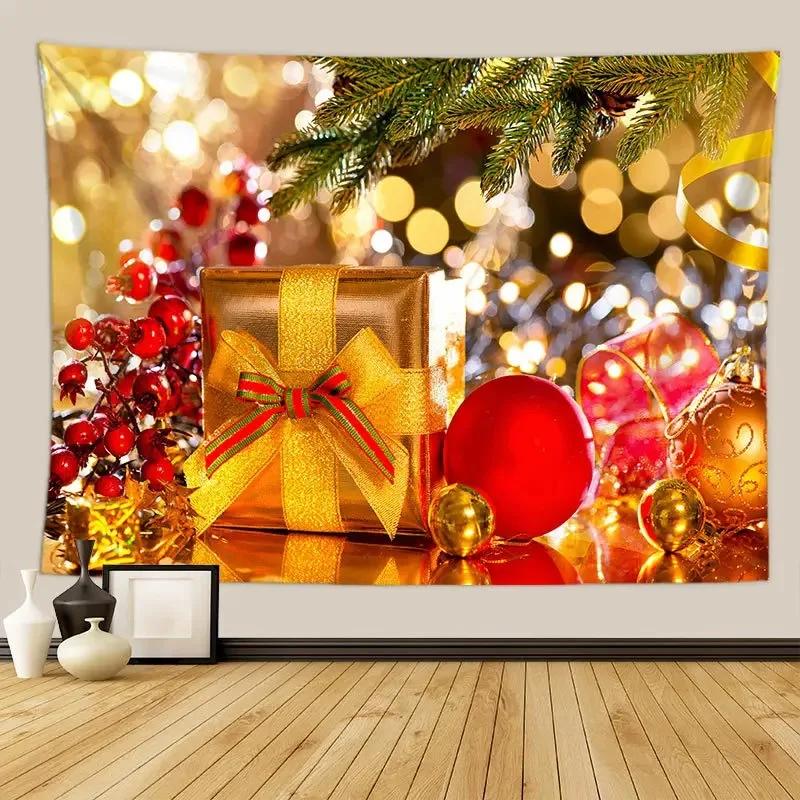 Christmas Tree Fireplace Pattern Tapestry Bedroom Living Room Home Christmas Decoration